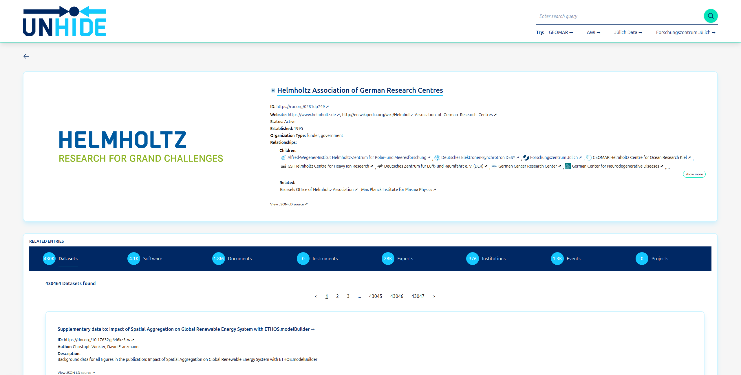 Image of unhide details page
